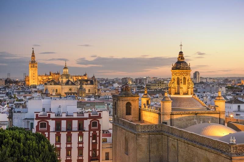 looking over skyline of Seville Spain
