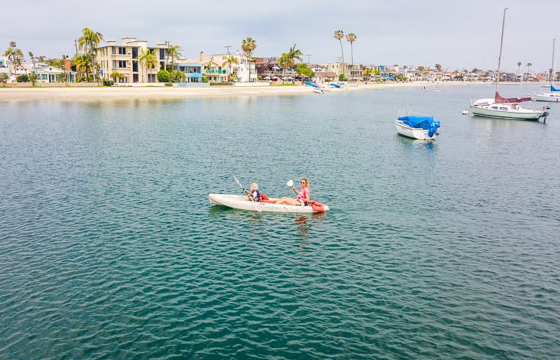 womand and daughter Kayaking in Mission Bay 