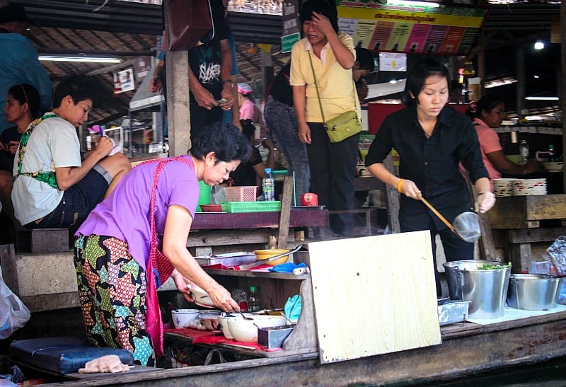 people making food in a restaurant