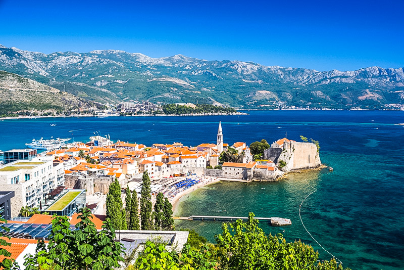 Montenegro, Budva, old town top view