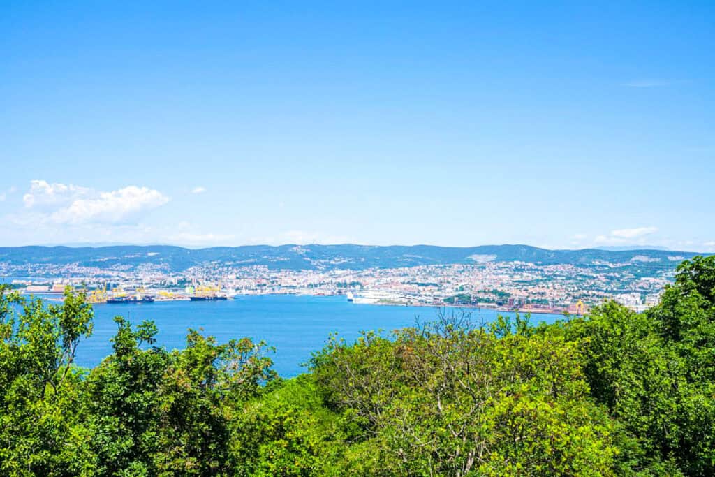 The panoramic view of the trieste city over the bay