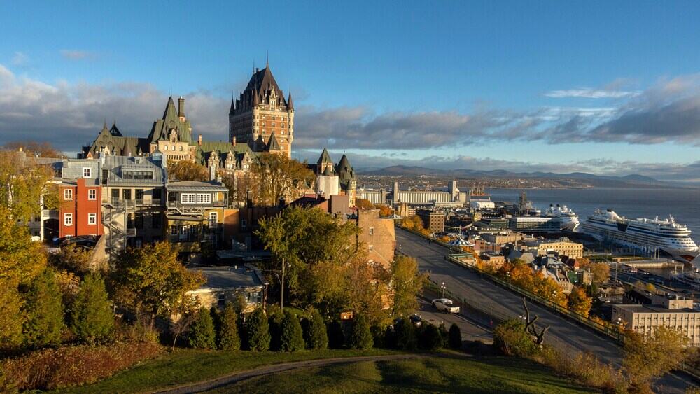castle on top of hill in Quebec canada