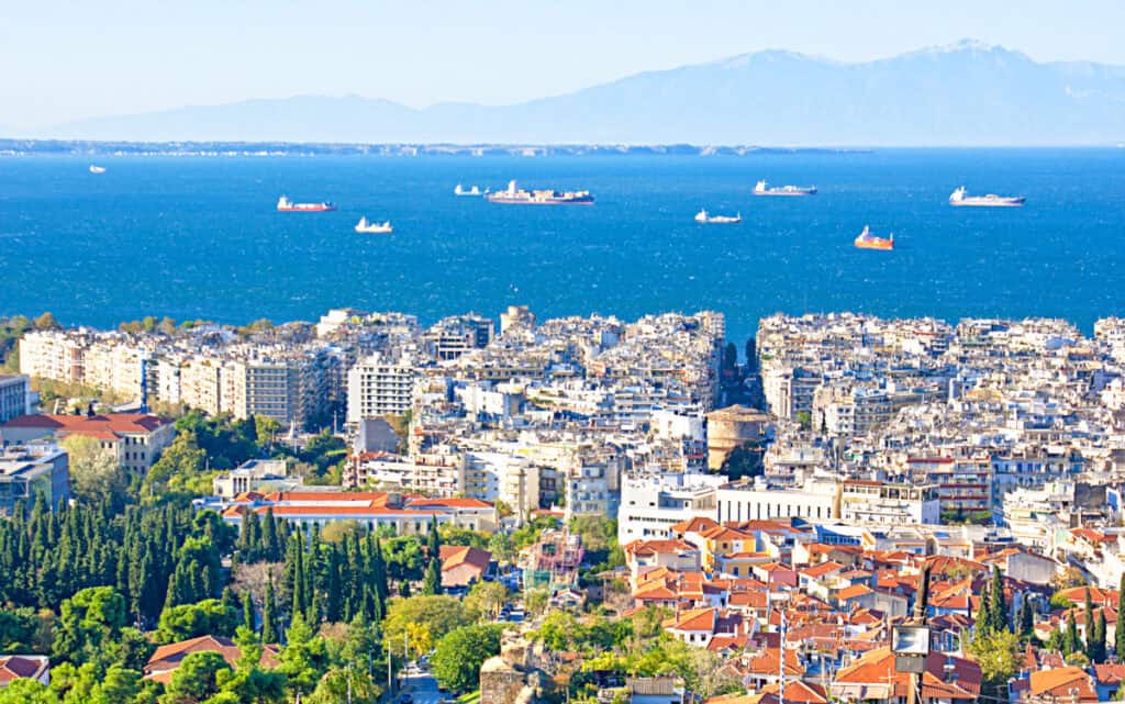 view of thessaloniki icity and water