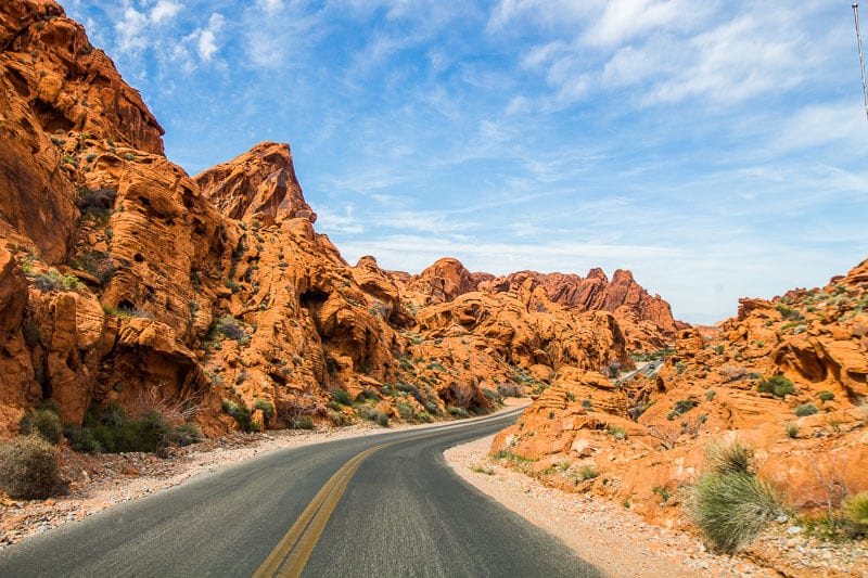road going through Valley of Fire State Park