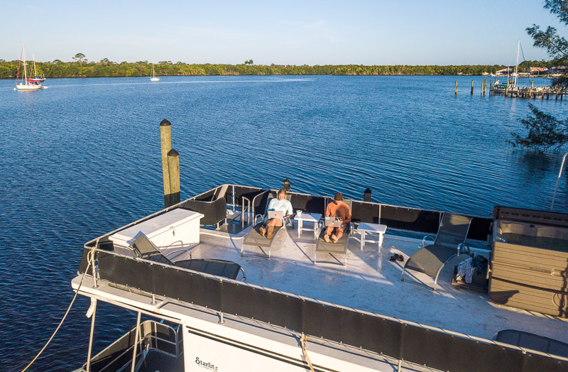 house boat on a lake