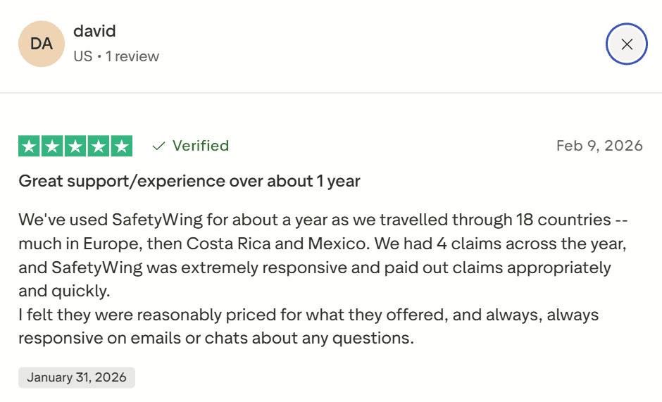 trust pilot safetywing review